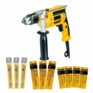 COMBO TALADRO DEWALT 650W + SET 10 BROCAS - DWD024-K19
