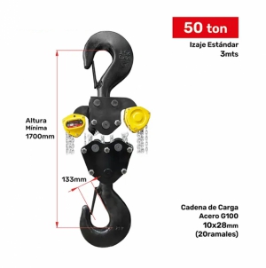 TECLE MANUAL 50T YAL5000 3MTSCARGA 10X28MM(20) G100 - 3MTSMANDO 5X25X18MM(4) VITALINTL